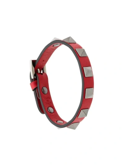 Valentino Garavani Valentino Red  Single Wrap Rockstud Bracelet