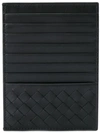 Bottega Veneta Nero Intrecciato Calf Card Case In Black