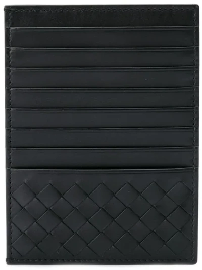 Bottega Veneta Nero Intrecciato Calf Card Case In Black