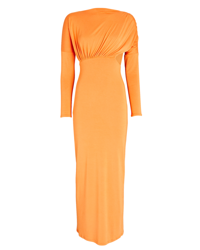 The Line By K Pascal Cut-out Jersey Midi Dress In Orange