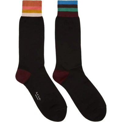 Paul Smith Black Artist Stripe Socks In 79 Black