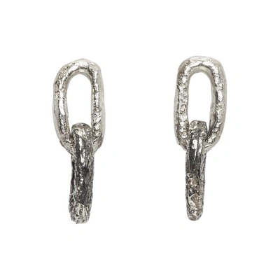 Pearls Before Swine Silver Two-tone Double Link Earrings