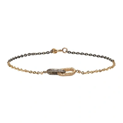 Pearls Before Swine Silver And Gold Double Link Bracelet In Ylwgld/silv