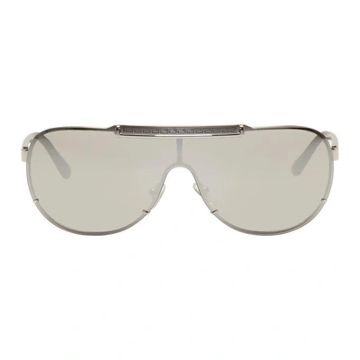 Versace Silver Rock Icon Greca Aviator Sunglasses