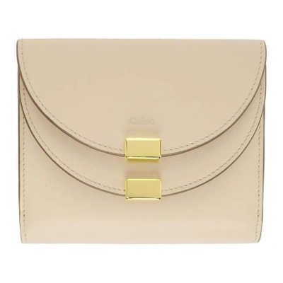 Chloé Chloe Pink Square Georgia Wallet In B59 Cement