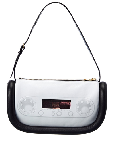 Jw Anderson Graphic Printed Leather Shoulder Bag In White