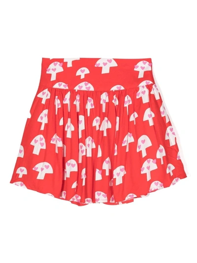 Stella Mccartney Kids' Mix-print Skirt In Rosso/bianco