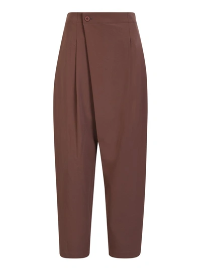 Issey Miyake Round Trousers By . Simple But Innovative Design, Ideal For A Casual Look In Brown
