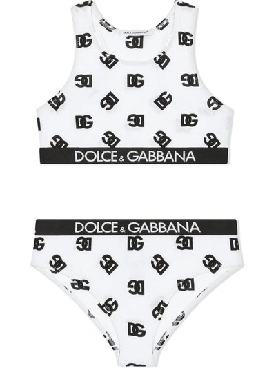 Dolce & Gabbana Kids' Dg Logo-print Underwear Set In Multicolor