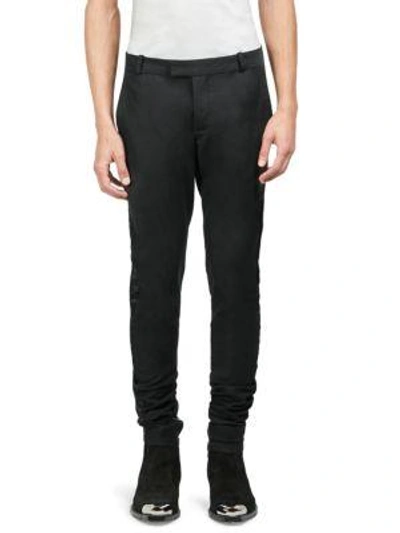 Balmain Classic Cotton Casual Pants In Black