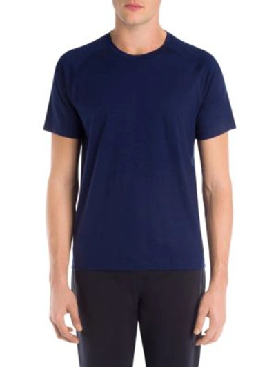 Z Zegna Crewneck Raglan-sleeve T-shirt In Blue