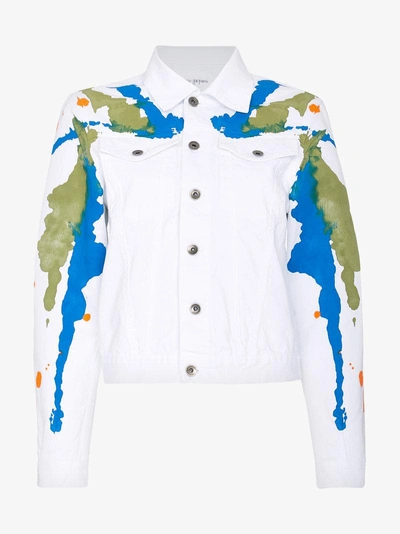Mirco Gaspari White Paint Splattered Denim Jacket