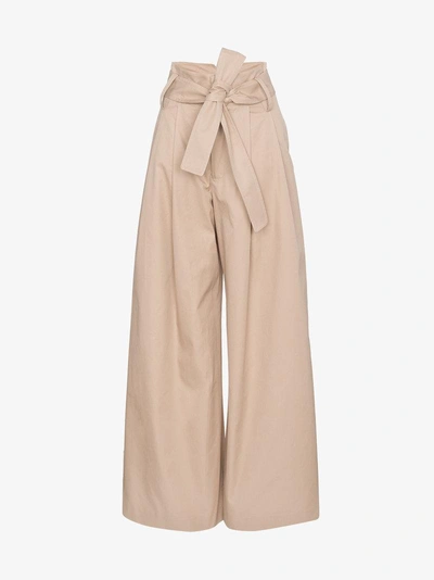 Wright Le Chapelain Oxford Bags Wide-leg Trousers In Neutrals