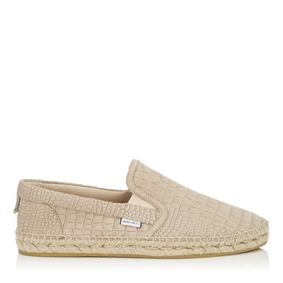 Jimmy Choo Vlad Chai Crocodile Printed Nubuck Espradrilles