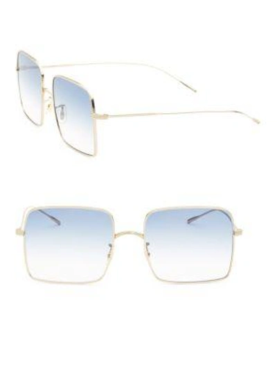Oliver Peoples Rassine 56mm Square Sunglasses In Gold-blue