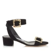 Jimmy Choo Dacha 35 Black Suede Sandals With Jewelled Buckle