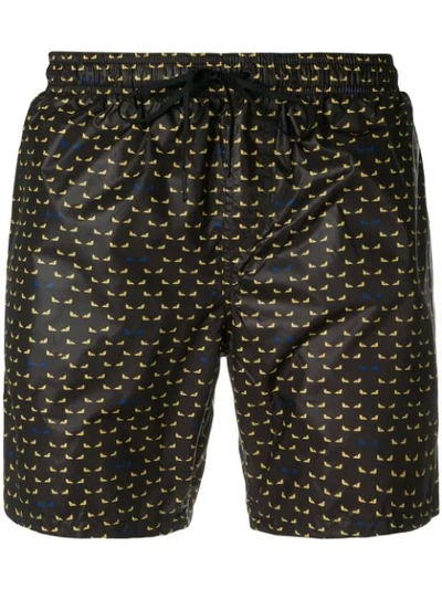 Fendi Bag Bugs-print Swim Shorts In Multi