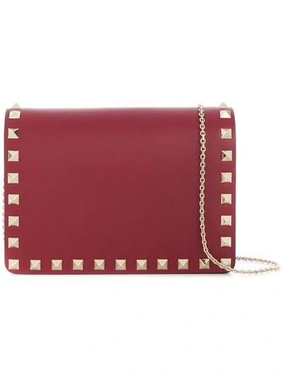 Valentino Garavani Mini Bag Valentino Rockstud Spike Mini Bag With Thin Chain Shoulder Strap In Red