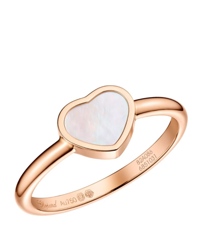 Chopard My Happy Hearts 18ct Rose-gold And Mother-of-pearl Ring In Rose Gold