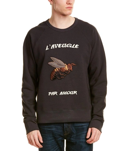 Handschrift Woordenlijst Maak het zwaar Gucci Bee Applique Cotton Sweatshirt In Grey | ModeSens
