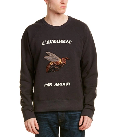 Gucci Bee Applique Cotton Sweatshirt In Black | ModeSens