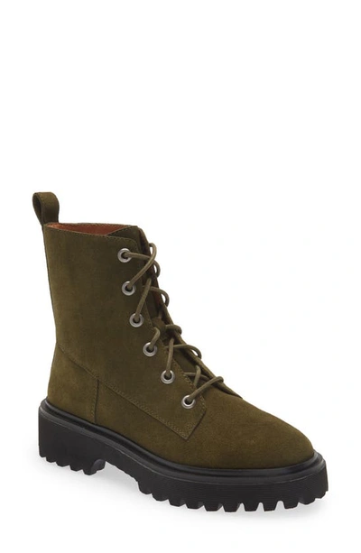 Madewell The Rayna Lace-up Lugsole Boot In Cargo Green