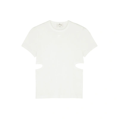 Courrges White Cut-out Cotton T-shirt