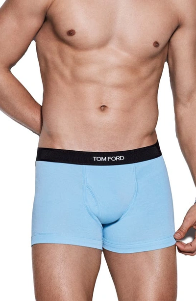 Tom Ford Cotton Blend Boxer Briefs In Blue