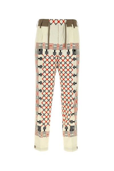 Sacai Printed Cotton Trouser Printed  Uomo 1 In Cream