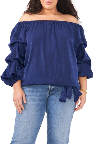Vince Camuto Plus Size Off-the-shoulder Balloon-sleeve Blouse In Classic Navy