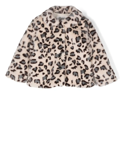 Bonpoint Baby Douceur Leopard-print Coat In Imp Ficelle
