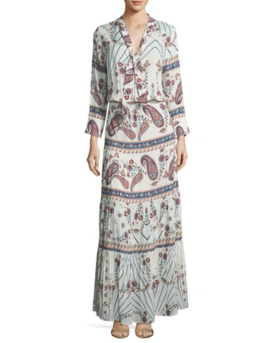 Melissa Odabash Mel Tie-neck Paisley Summer Maxi Dress