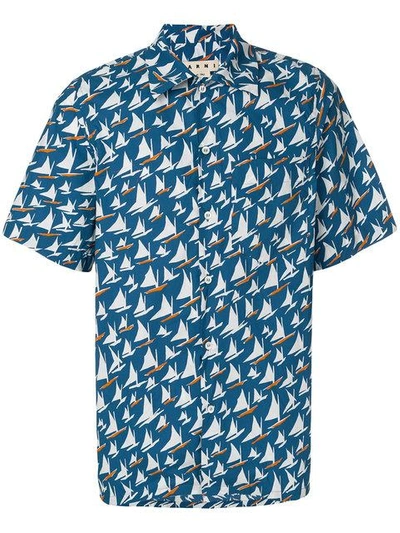 Marni Boat Patterned Shirt - Blue