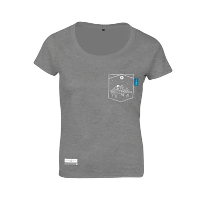 Anchor & Crew Athletic Grey Horizon Print Organic Cotton T-shirt (womens)