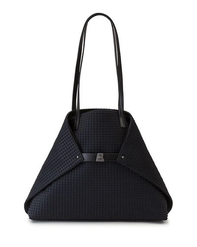 Akris Ai Medium Techno Fabric Shoulder Bag In Black