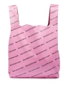 Balenciaga Men's Allover Logo-print Leather Grocery Tote Bag In Pink