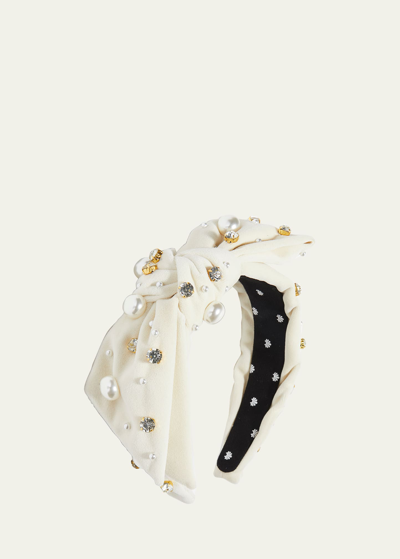 Lele Sadoughi Oversized Pearly Crystal Holly Headband In Ivory