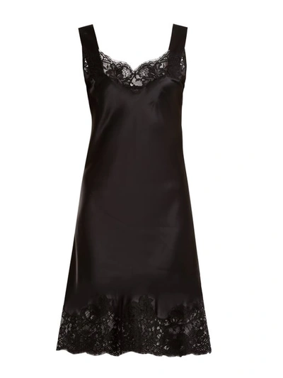 Givenchy Lace-trimmed Silk-satin Cami Dress In Black