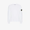 Stone Island Crew Neck Logo Sweater In White