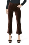 Paige Claudine Velvet High Rise Kick Flare Jeans In Black Cherry