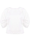 Rosetta Getty Gathered Stretch-cotton Top In White
