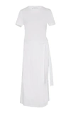 Rosetta Getty Rib Knit Apron Wrap Dress In White