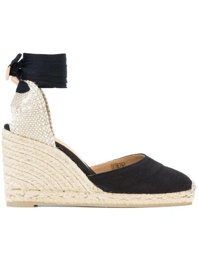 Castaã±er Wedge Heel Espadrllles With Ankle Ribbon