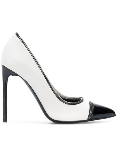 Tom Ford Contrast Pointed Pumps In White