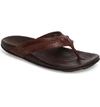 Olukai Mea Ola Flip Flop In Terra/ Dark Wood Leather