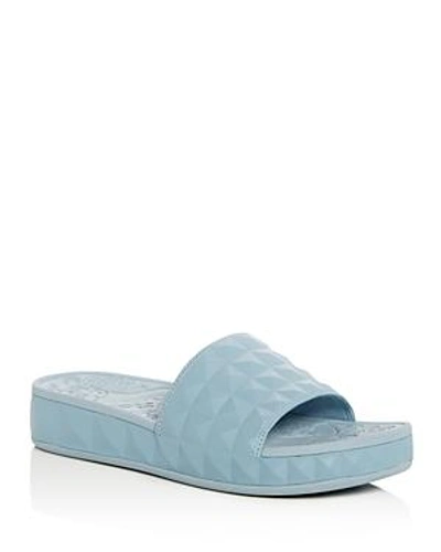 Ash Geo Slide Sandal In Ice Blue