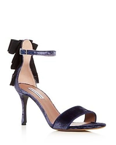 Tabitha Simmons Women's Frances Velvet Ankle Bow High-heel Sandals In Saphire Blue