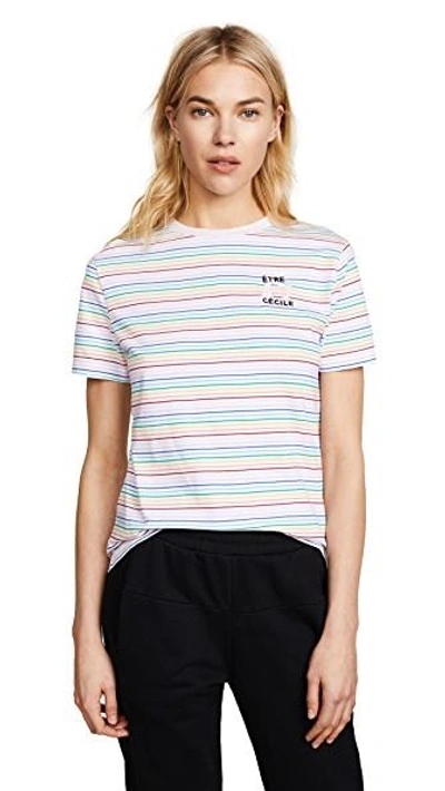 Etre Cecile Be Of Good Heart T-shirt In Rainbow Breton