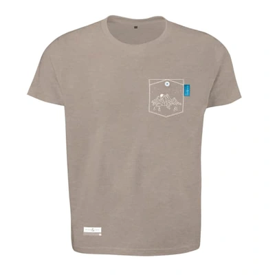 Anchor & Crew Tan Brown Horizon Print Organic Cotton T-shirt (mens)