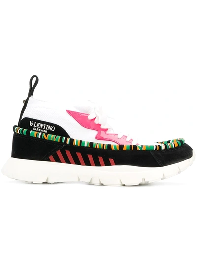 Valentino Garavani Heroes Tribe Stretch-mesh And Suede Trainers In Multi